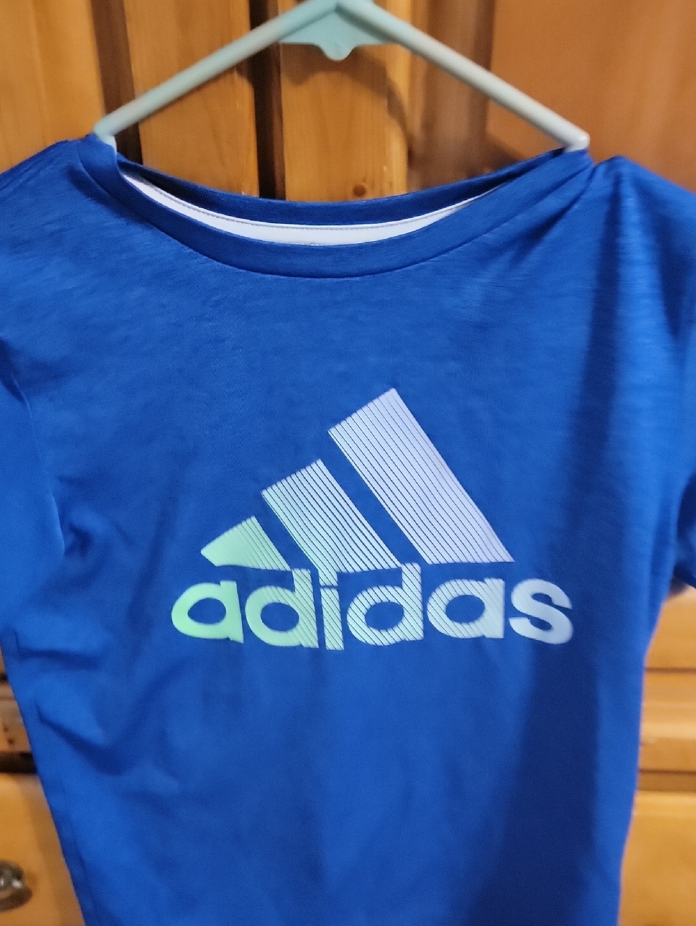 adidas Kids Blue Tee with Gradient Logo